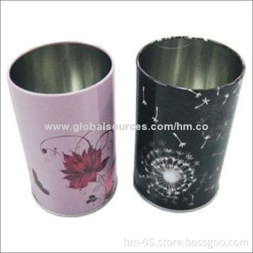 Tin Pencil Vase with Color Printing